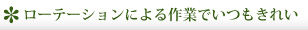 ローテーションによる作業